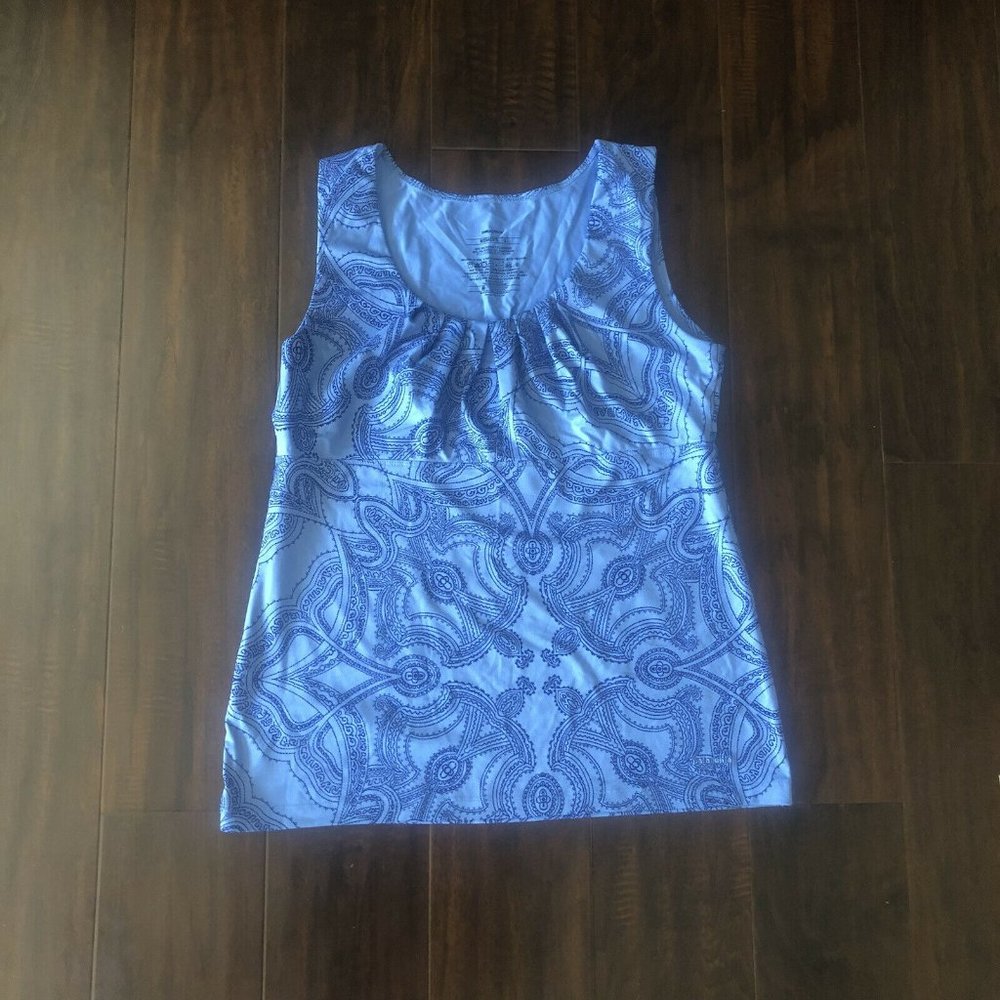 Patagonia womens Large blue printed tank top